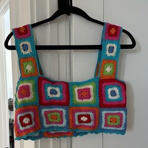 Show Me Your MuMu Crochet Crop Top